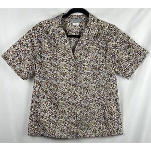 Vintage 70s 80s Floral Paisley Button Up Shirt Size 10 (M-L) Cottagecore EUC